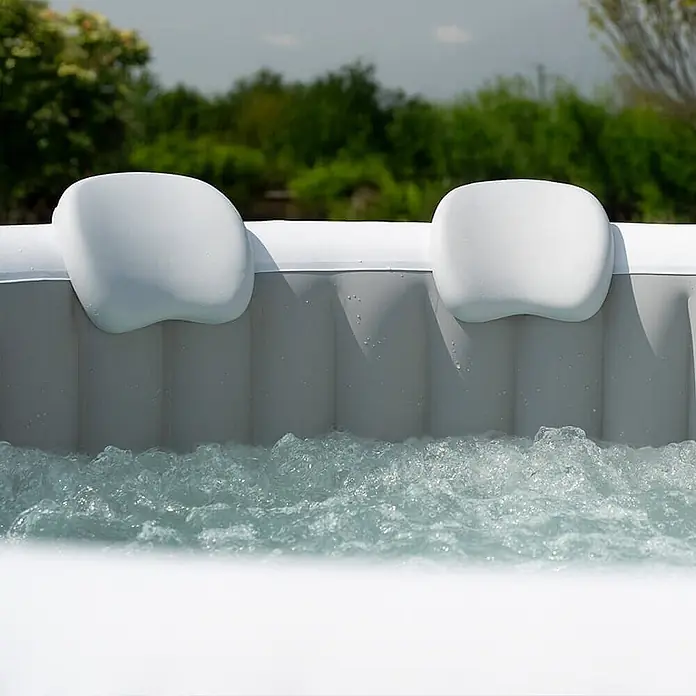 Home Deluxe Außen-Whirlpool SPLASH inkl. Kissen, Getränkehalter und Sonnendach - Beton, Max. Personenzahl: 6 Stk.
