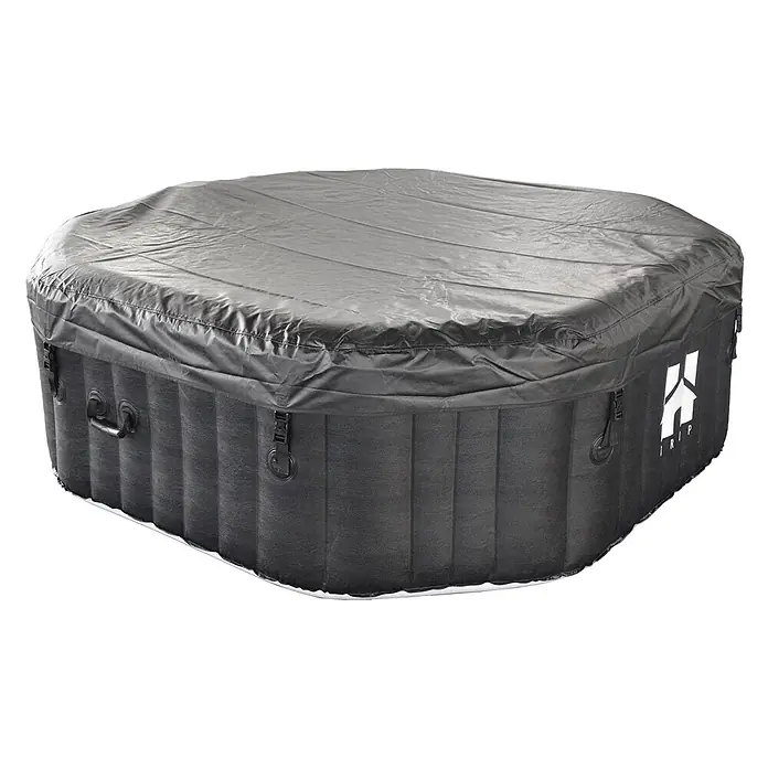Home Deluxe Außen-Whirlpool DROP inkl. Kissen, Getränkehalter und Sonnendach - Schwarz, Max. Personenzahl: 6 Stk.
