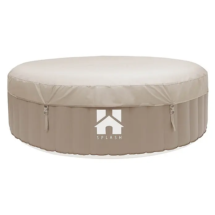 Home Deluxe Außen-Whirlpool SPLASH inkl. Kissen, Getränkehalter und Sonnendach - Beige, Max. Personenzahl: 6 Stk.
