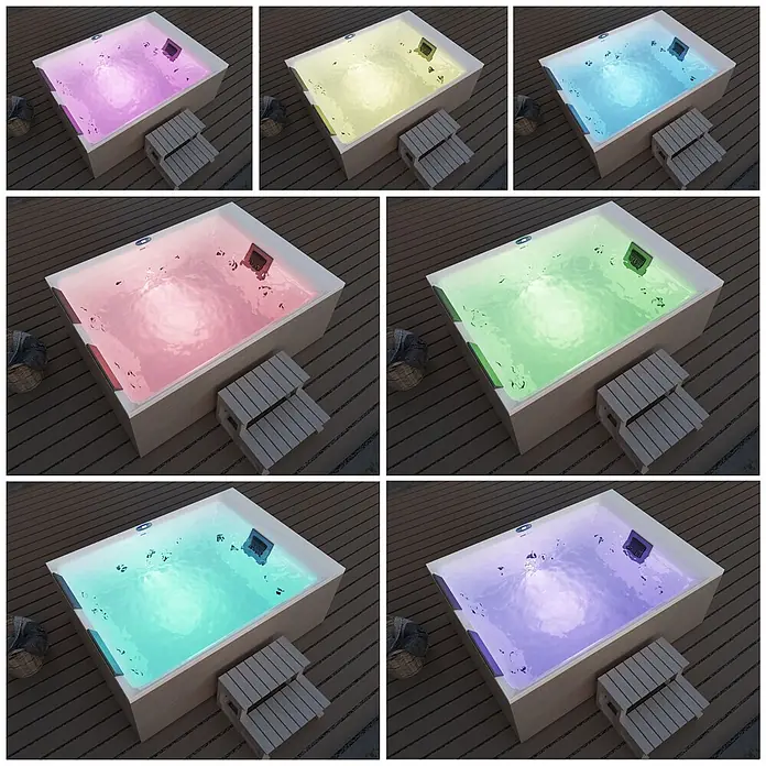 HOME DELUXE Outdoor Whirlpool NIMBUS DELUXE - mit Treppe und Thermoabdeckung - 