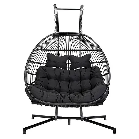 Home Deluxe Hängesessel LOMA Schwarz 2-Sitzer