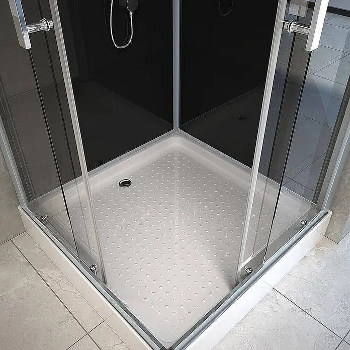 Home Deluxe Duschkabine WAVE M -  - Weiße Antirutsch-Duschwanne mit mittigem Abfluss für Duschkabine.