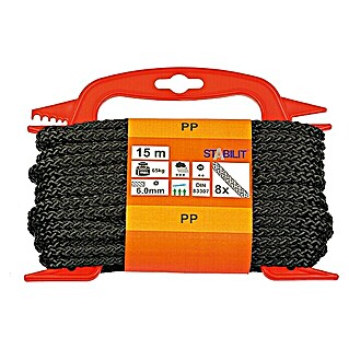 Stabilit PP-touw (6 mm x 15 m, 8-voudig gevlochten, Belastbaarheid: 45 kg)