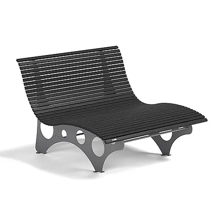 Home Deluxe  Gartenliege NIRA - Anthrazit - Breite 148 cm