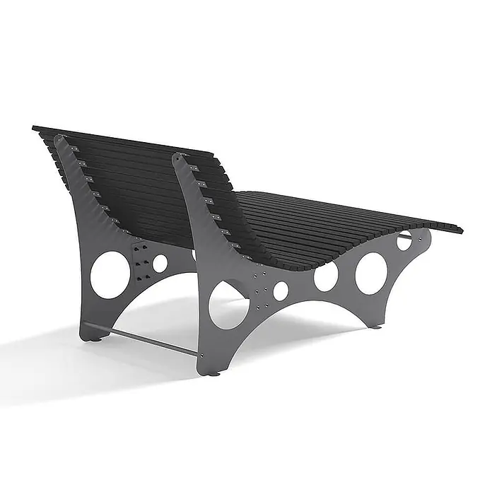 Home Deluxe Gartenliege NIRA - Anthrazit - Breite 148 cm - Anthrazit, Holz