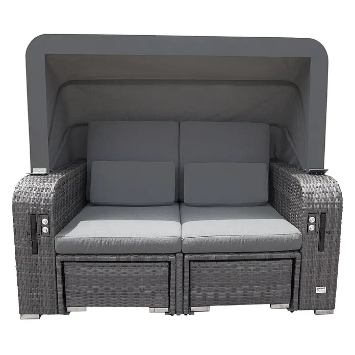 Home Deluxe Strandkorb HOLBY Mit Regenabdeckung - 