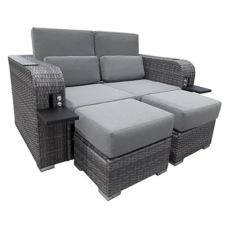 Home Deluxe Strandkorb HOLBY Mit Regenabdeckung