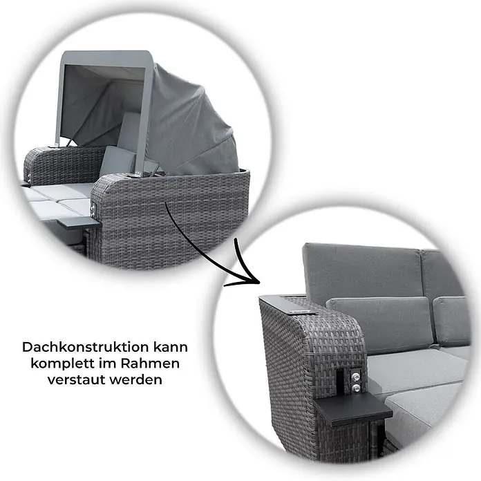 Home Deluxe Strandkorb HOLBY Mit Regenabdeckung - 