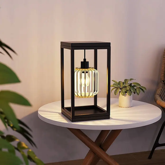 HOME DELUXE Tischlampe ZITA - Schwarz - 