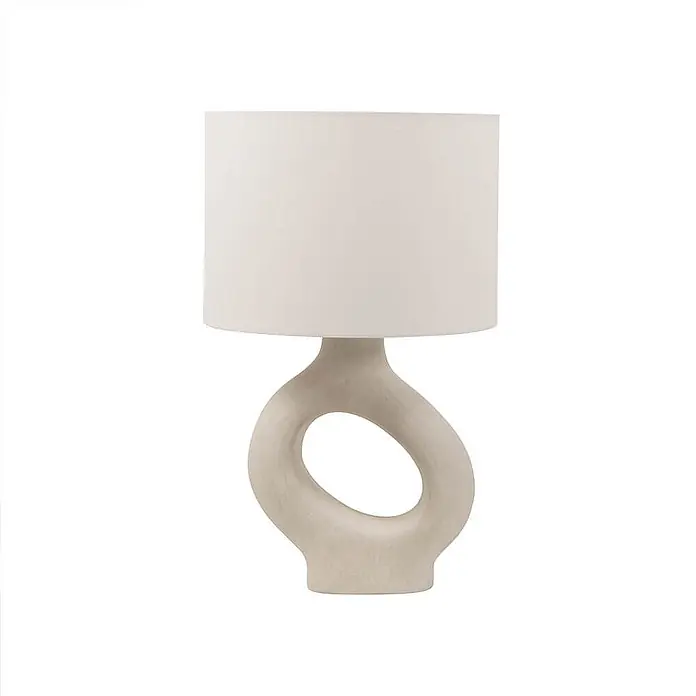 HOME DELUXE Große Tischlampe asymmetrisch LOLA - Beige - 