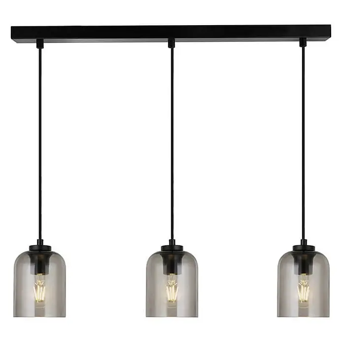 HOME DELUXE Hängeleuchte aus Glas SELINA - Rauchgrau - 