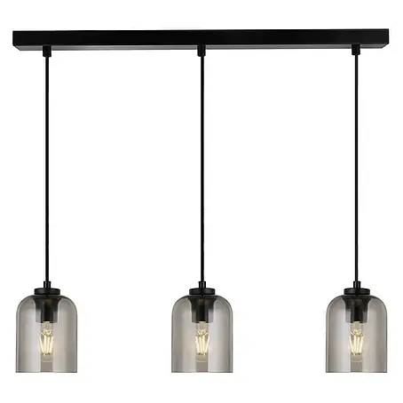 HOME DELUXE Hängeleuchte aus Glas SELINA - Rauchgrau