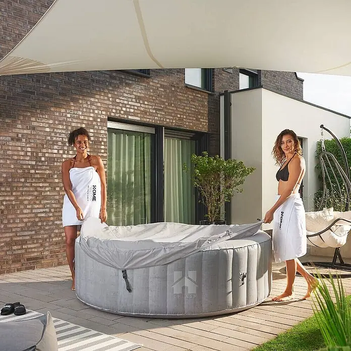 Home Deluxe Mobil-Whirlpool SPLASH inkl. Abdeckung - Beton
