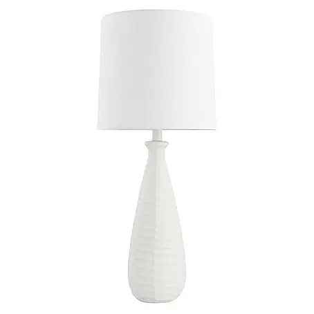 HOME DELUXE Große Tischlampe mit Stoffschirm MELVA - Weiß