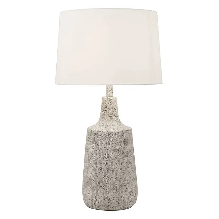 Home Deluxe Tischleuchte CARO - 60 W, Steinoptik, Weiß, E27