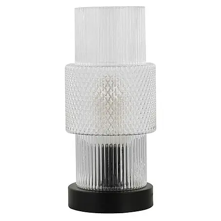 HOME DELUXE Kleine Tischlampe aus Glas YUKI - Transparent