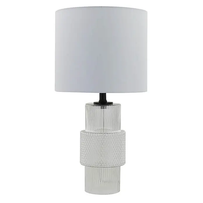 HOME DELUXE Große Tischlampe aus Glas YUKI - Transparent - 