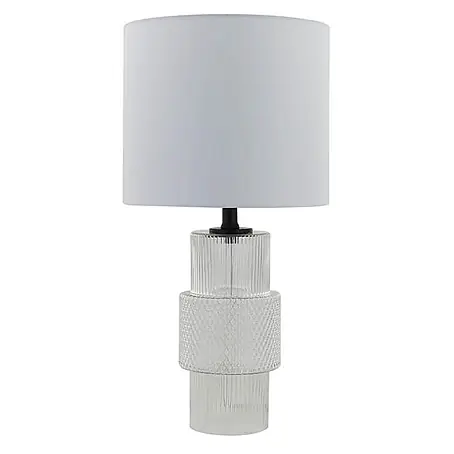 HOME DELUXE Große Tischlampe aus Glas YUKI - Transparent