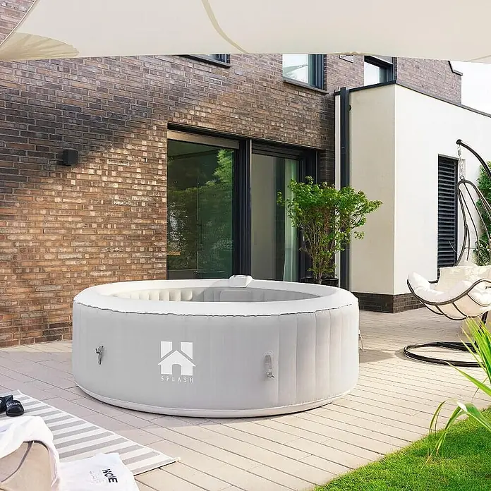 Home Deluxe Mobil-Whirlpool SPLASH inkl. Abdeckung - Grau