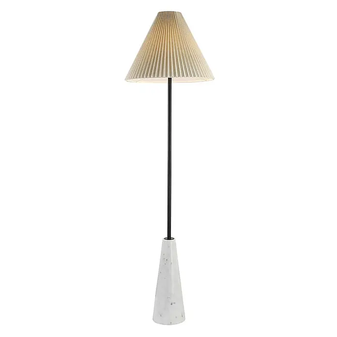 HOME DELUXE Stehlampe in Marmoroptik - Weiß - 