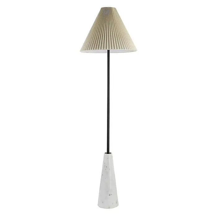 HOME DELUXE Stehlampe in Marmoroptik - Weiß - 