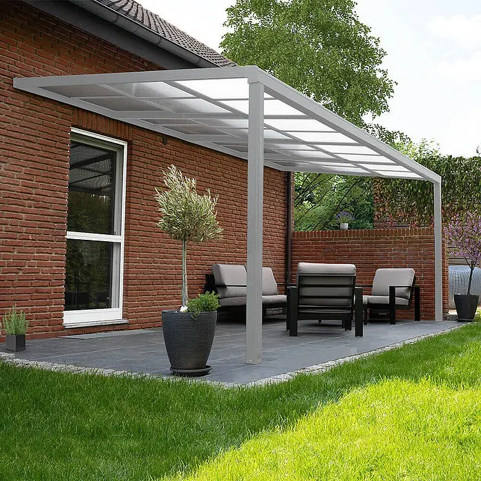Home Deluxe Terrassenüberdachung SOLIS DELUXE Weiß 290 x 295 x 233 / 272 cm - 