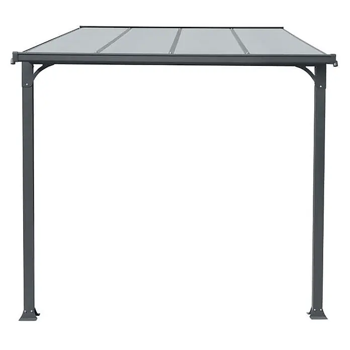 Home Deluxe Haustürvordach CUBIS L L -  - Dunkelgraues Metall-Gartenpavillon mit transparentem Polycarbonatdach. Bietet Schatten für Außenbereiche.