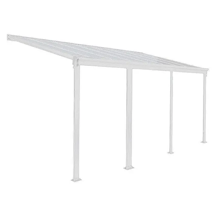 Home Deluxe Terrassenüberdachung SOLIS Weiß 618 / 625 x 303 / 300 x 278 / 226 cm - 
