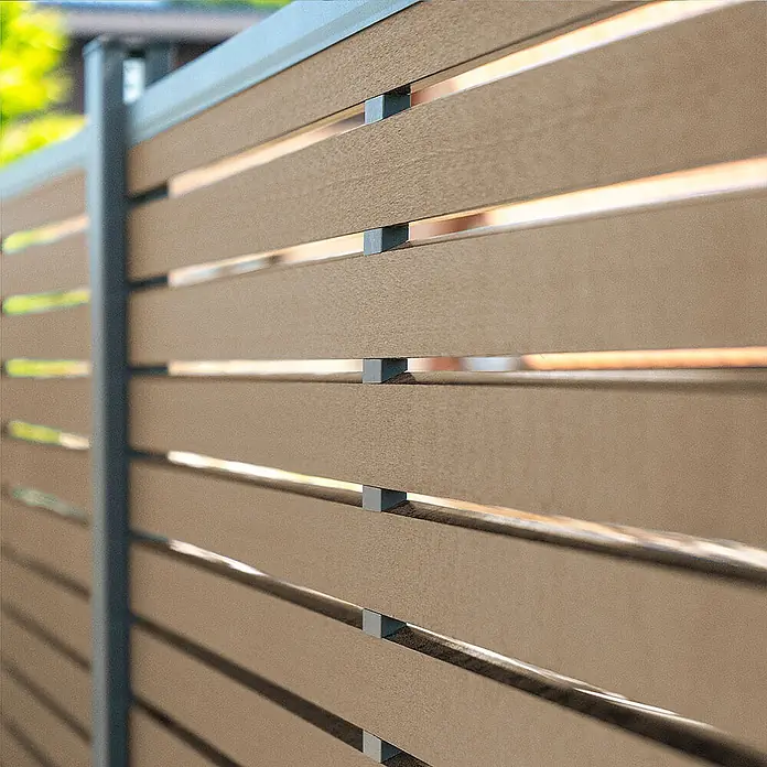 Home Deluxe WPC Sichtschutzzaun ALIRA Teak 1 x Element + 2 x Pfosten - 