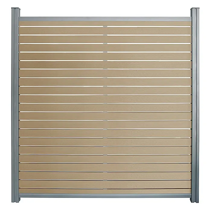 Home Deluxe WPC Sichtschutzzaun ALIRA Teak 1 x Element + 2 x Pfosten - 