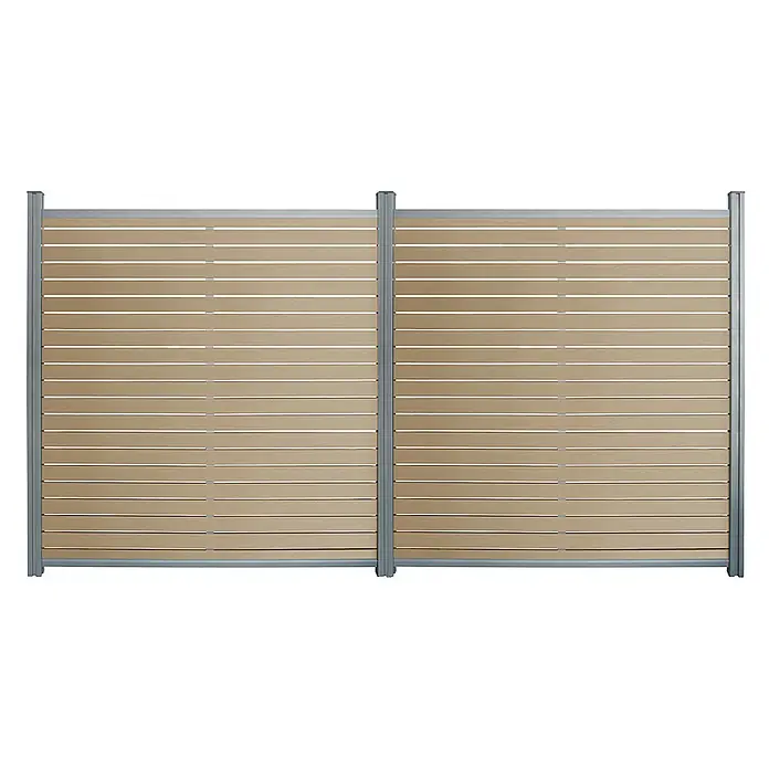 Home Deluxe WPC Sichtschutzzaun ALIRA Teak 2 x Element + 3 x Pfosten - 