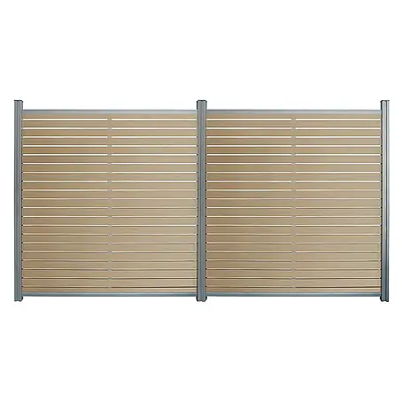 Home Deluxe WPC Sichtschutzzaun ALIRA Teak 2 x Element + 3 x Pfosten