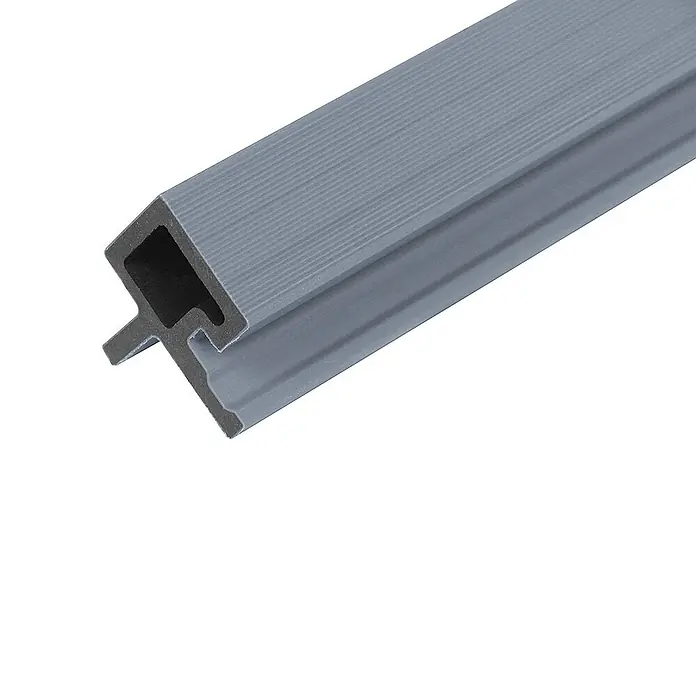 Home Deluxe Eckprofil SANO Hellgrau 4 -  - Grau strukturiertes T-Profil aus Verbundwerkstoff oder Kunststoff, für Terrassendielen oder Verkleidungen.