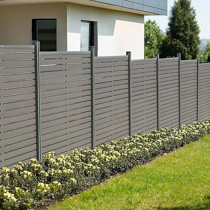 Home Deluxe WPC Sichtschutzzaun ALIRA Dunkelgrau 1 x Element + 2 x Pfosten - 