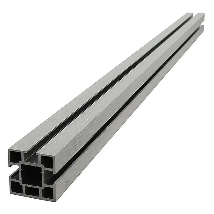 Home Deluxe WPC Sichtschutzzaun CALLADO 1 x Pfosten -  - Silbernes Aluminium T-Nut-Profil, ideal für modulare Rahmen und industrielle Anwendungen.