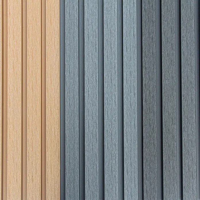 Home Deluxe Wandpaneel Fassadenverkleidung DUVAR - Musterset - Teak, Hellgrau, Anthrazit
