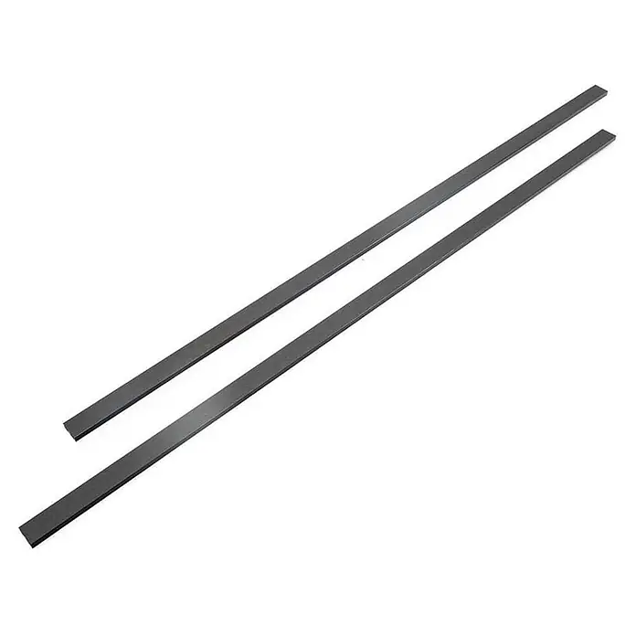 Home Deluxe Fassadenverkleidung DUVAR Nussbaum 2 m² -  - Zwei lange, flache, dunkelgraue rechteckige Stäbe, eventuell aus Metall, zur Montage oder Stütze.