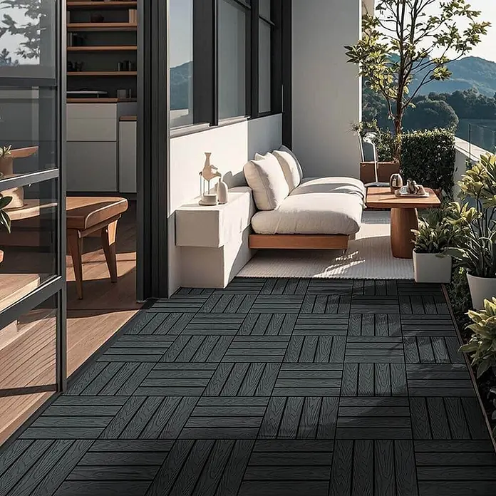 Home Deluxe Terrassenfliese BAVARO PREMIUM 1m² - Anthrazit, Matt