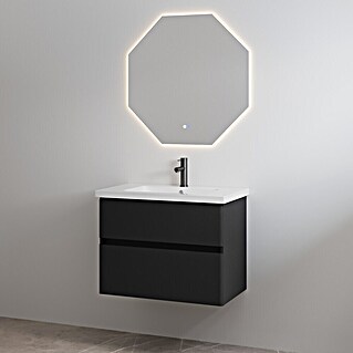 Best Design Badmeubelset Quick (Totale breedte badmeubel: 65 cm, Zwart / Wit)