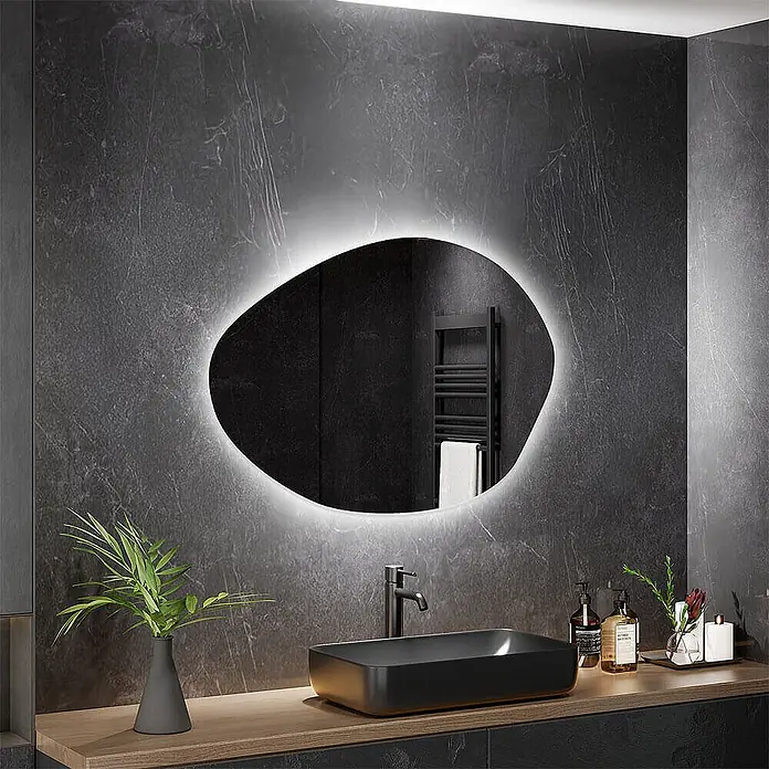 HOME DELUXE LED-Spiegel MAY asymmetrisch - 80 x 100 cm - 
