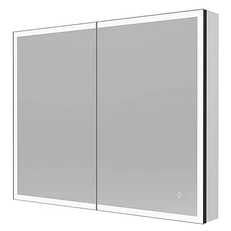 HOME DELUXE LED-Spiegelschrank EVE Schwarz 100 x 80 cm