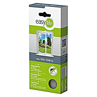 Easy Life Elastic Insektenschutzgitter (B x H: 130 x 150 cm, Anthrazit, Montage Insektengitter: Ankletten)
