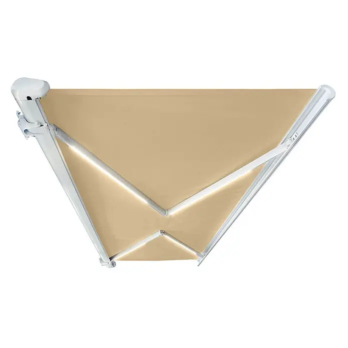 Home Deluxe LED-Vollkassettenmarkise ELOS - Sandfarben - 395 x 300 cm - 