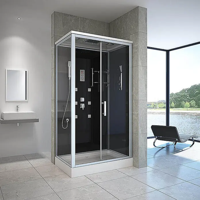 Home Deluxe Komplettdusche WAVE XL - Schwarz