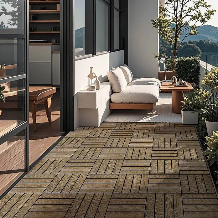 Home Deluxe Terrassenfliese BAVARO PREMIUM 10m² - Teak, Matt