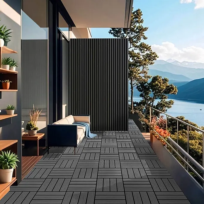 Home Deluxe Terrassenfliese BAVARO 1m² - Anthrazit, Matt