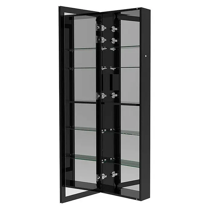 HOME DELUXE LED-Spiegelschrank OSMO Schwarz - 50 x 160 cm - 