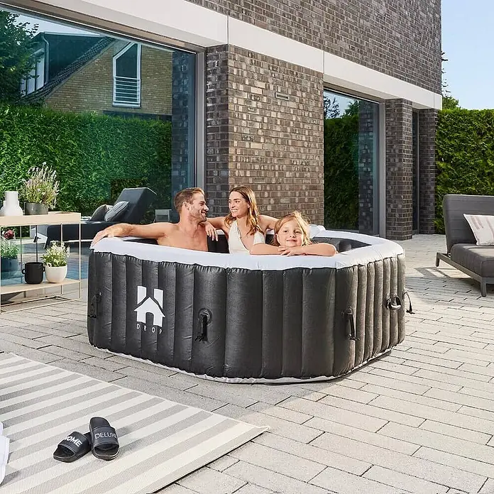 Home Deluxe Mobil-Whirlpool DROP inkl. Abdeckung - Schwarz