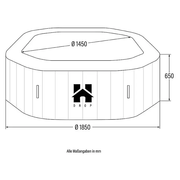 Home Deluxe Mobil-Whirlpool DROP inkl. Abdeckung - Schwarz