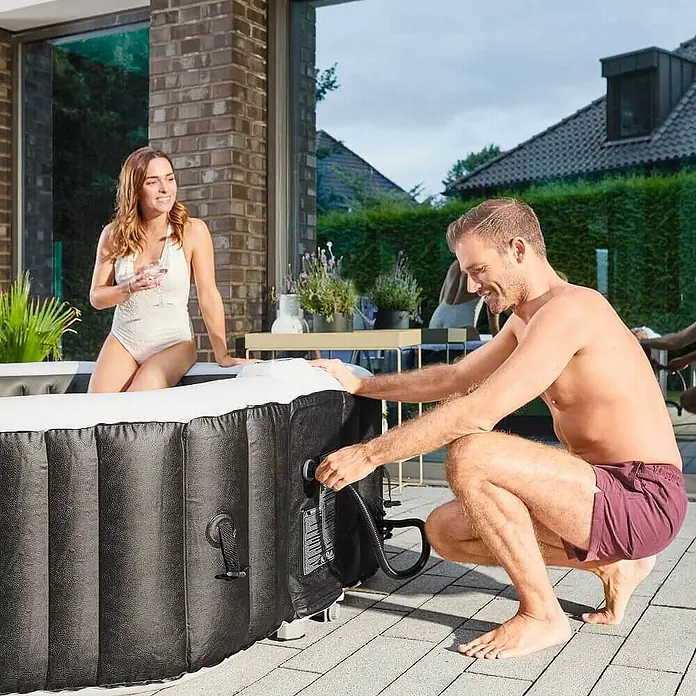 Home Deluxe Mobil-Whirlpool DROP inkl. Abdeckung - Schwarz